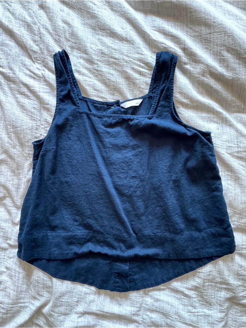 LC Lauren Conrad Navy Blue Square-Neck Tank
